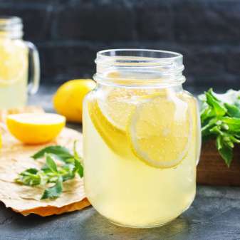 lemonade with fresh mint on a table